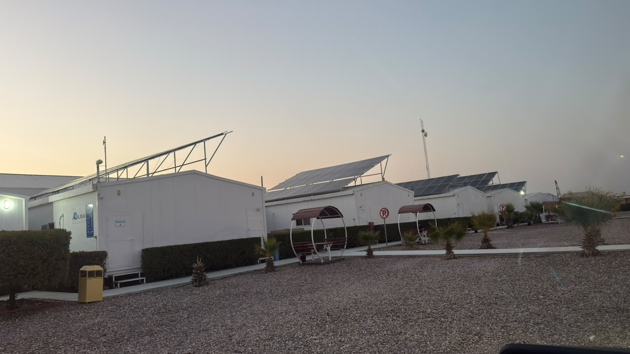 IQSTS solar panel installation across an industrial accommodation site