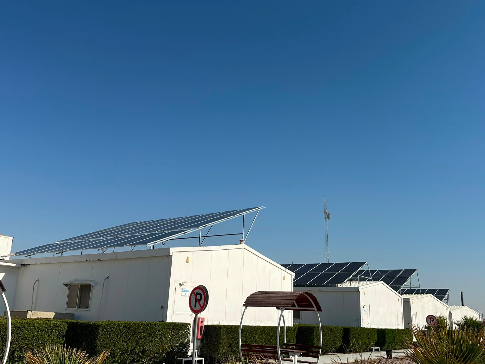 Completed solar panels installed on facility rooftops